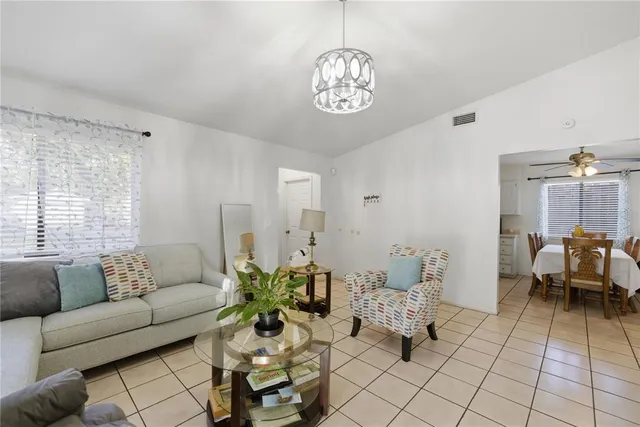 a living room with furniture