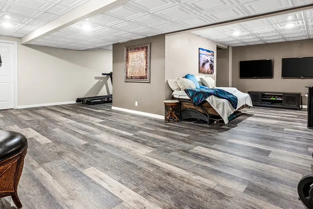 a living room with furniture