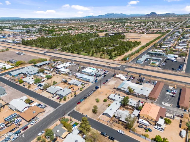 an aerial view of a city