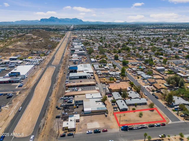 an aerial view of a city