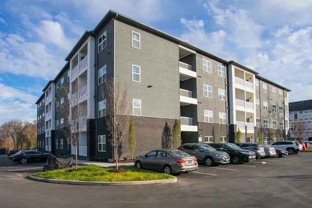 a car parked in front of a building