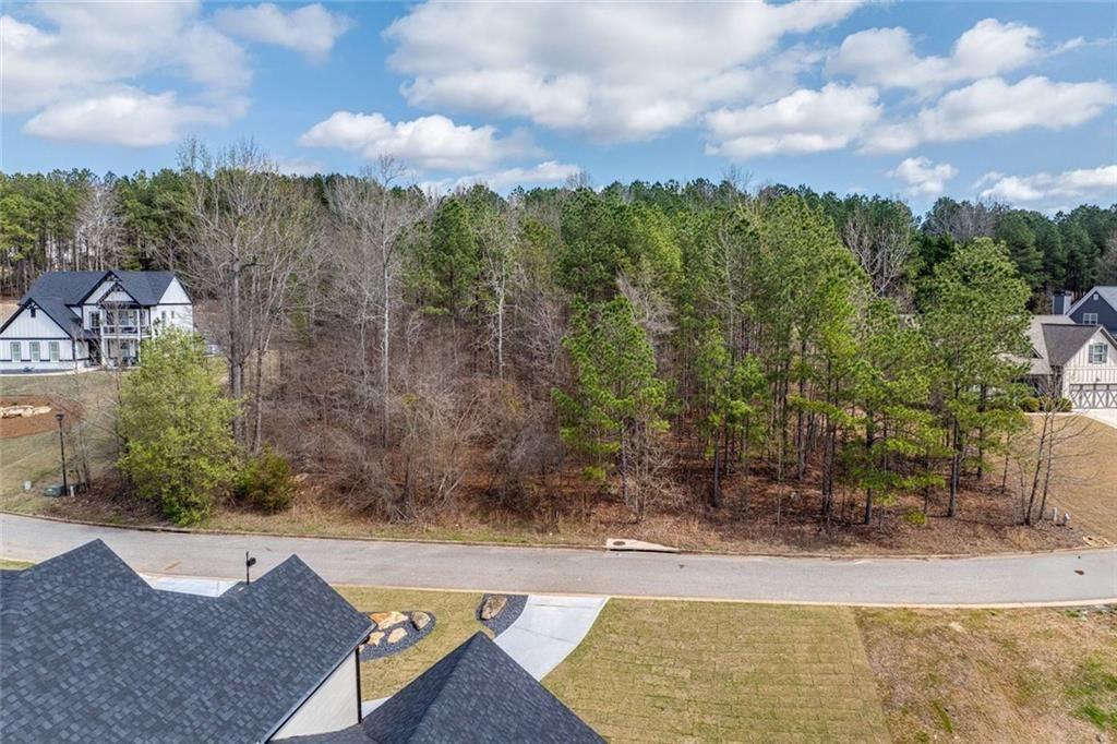 an aerial view of a house