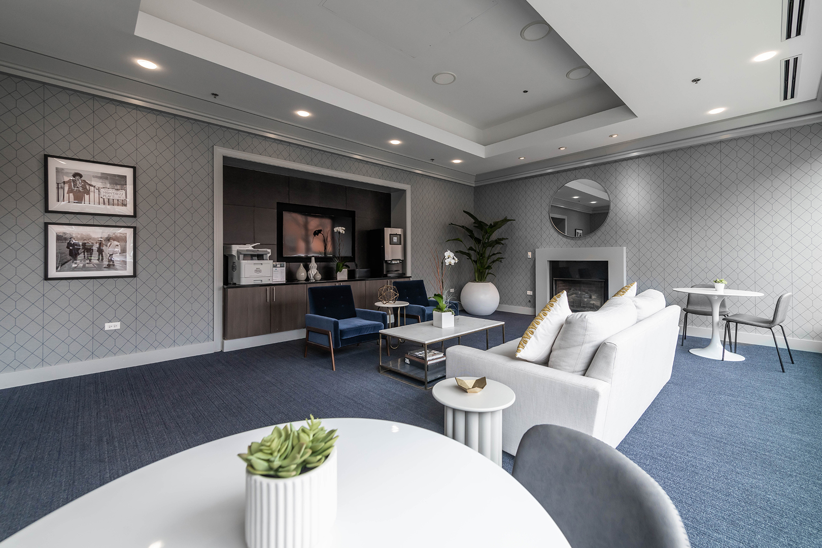 211 West Scott Street, Unit 508 Chicago, IL 60610 - Photo 14 of 22 a living room with furniture and a fireplace