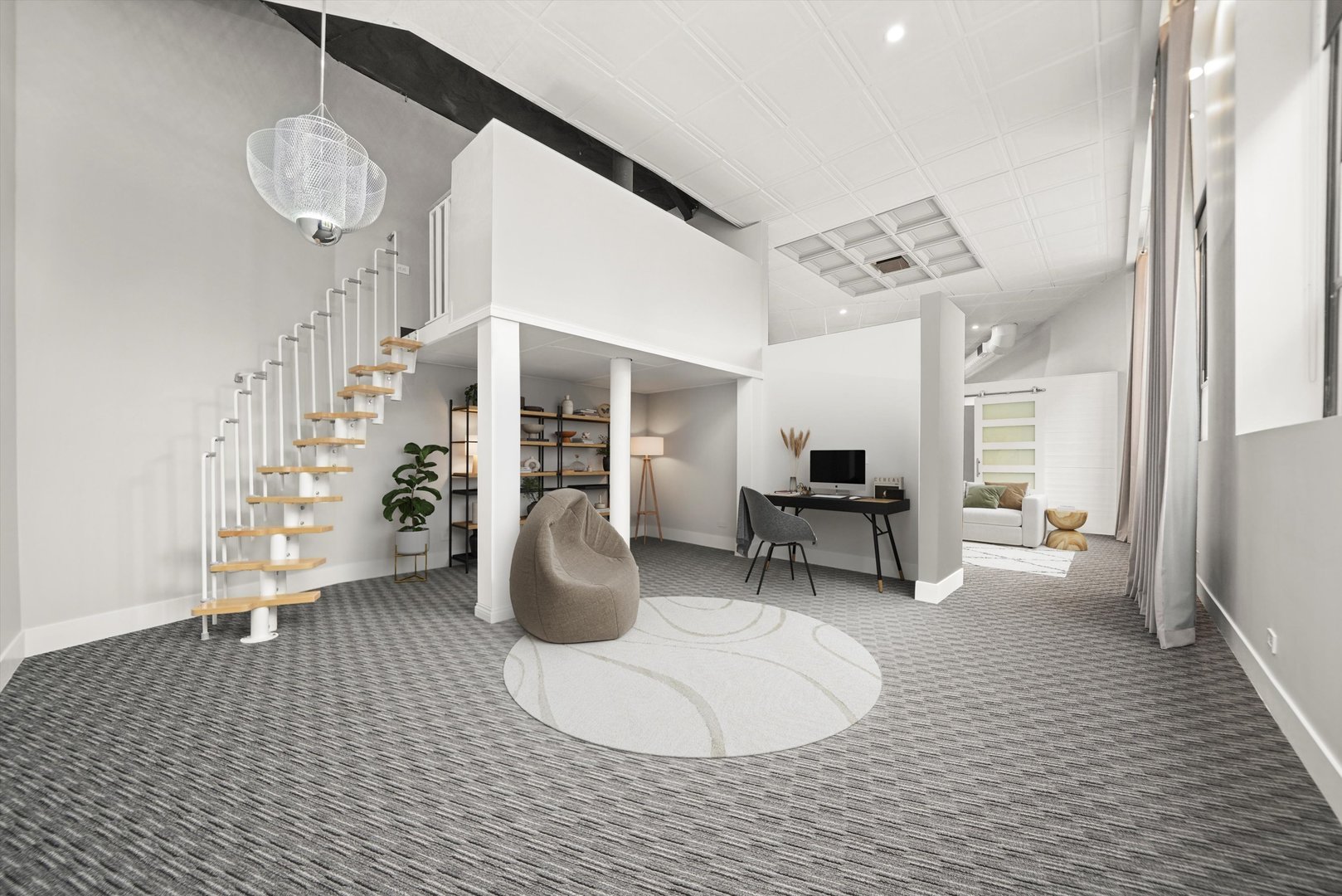 300 North Ogden Avenue, Unit 202 Chicago, IL 60607 - Photo 8 of 25 a living room with furniture a refrigerator and a fireplace