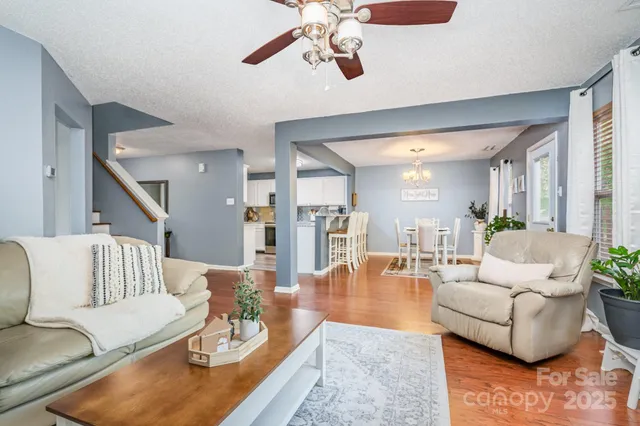 a living room with furniture