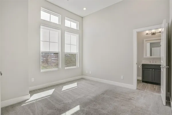 a view of a room with racks on the wall