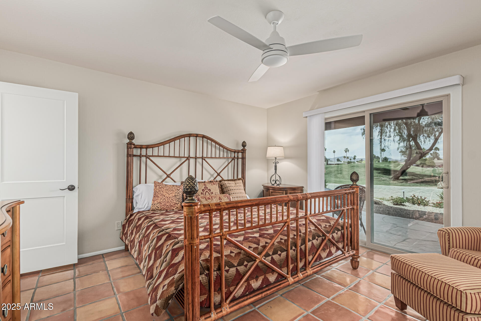 18718 East Rio Lane Rio Verde, AZ 85263 - Photo 19 of 59 a bedroom with a bed and a view of balcony