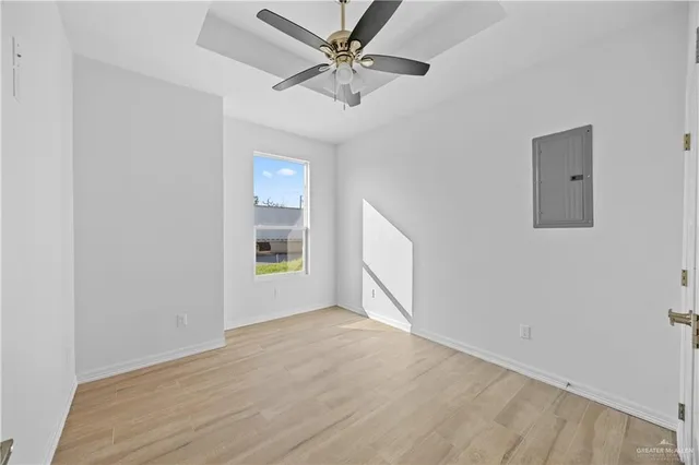 a view of an empty walk in closet