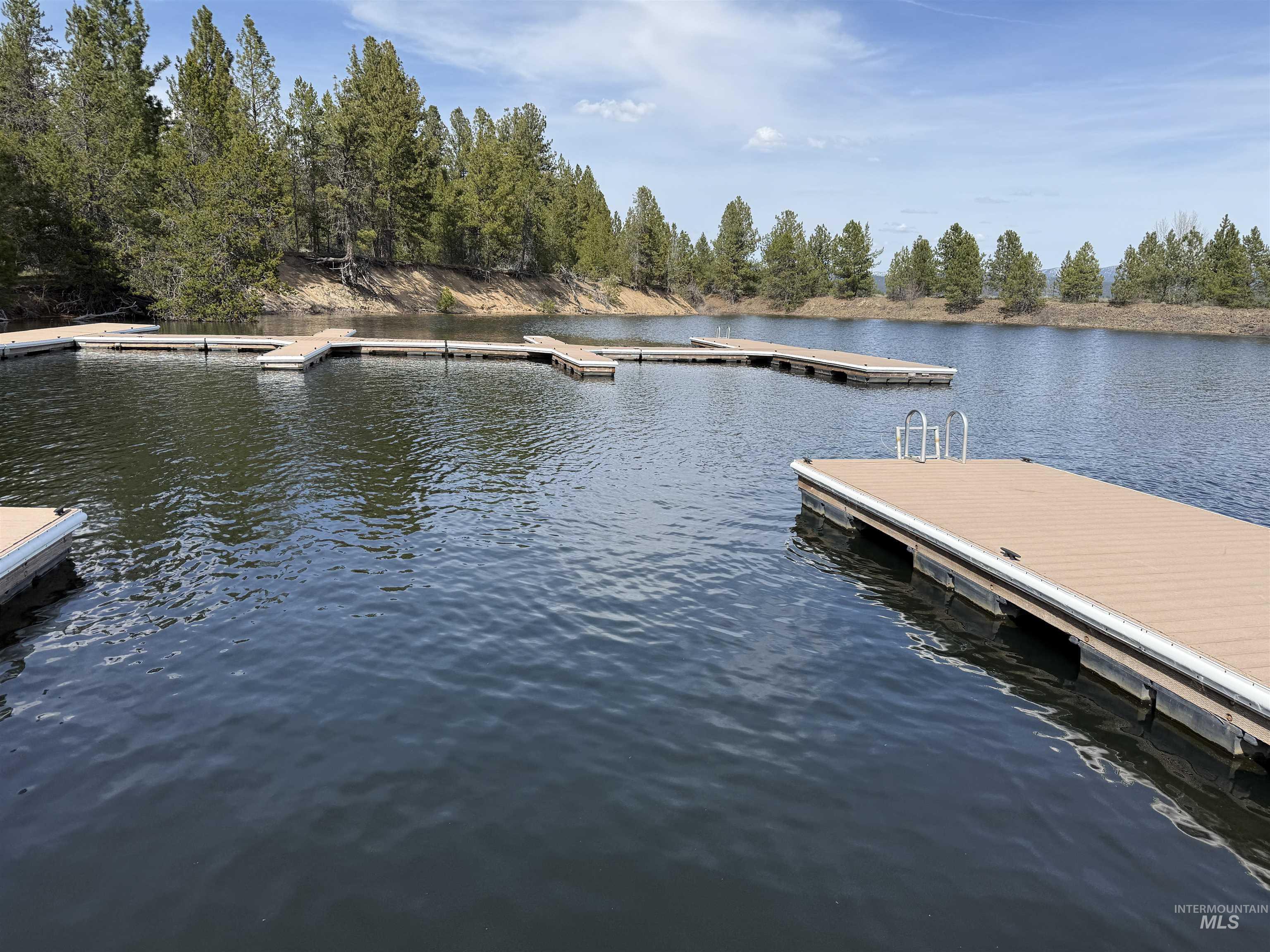 14 Pointe At Goldfork Court Donnelly, ID 83615 - Photo 49 of 49 Floating dock system with composite decking, integrated ladder, and surrounding pine forest