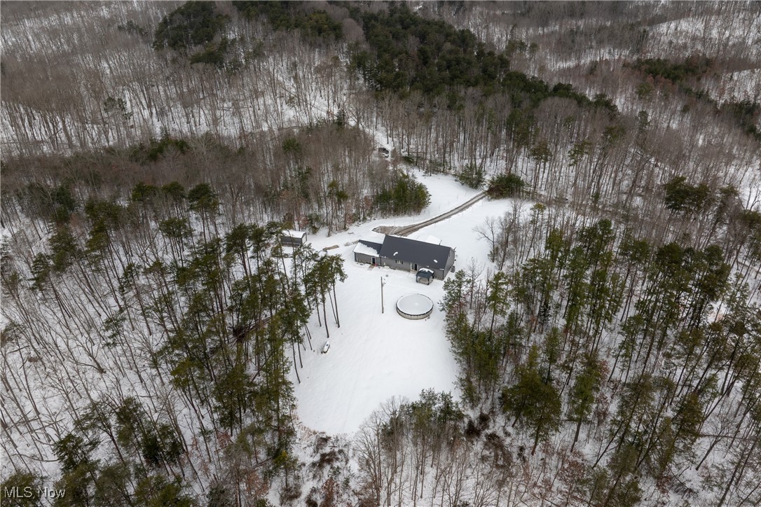 399 Wilder Road Vinton, OH 45686 - Photo 5 of 36 Aerial view of property and surrounding area with a forest