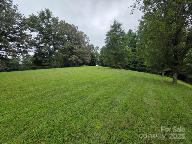 a view of field with trees in the background