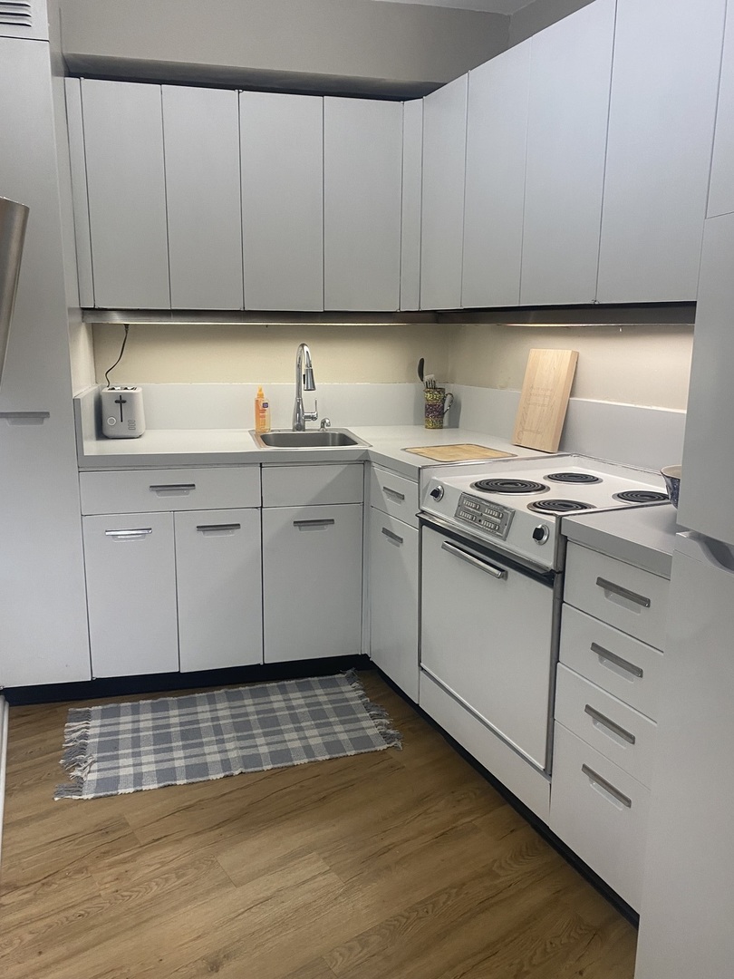 300 North State Street, Unit 2103 Chicago, IL 60654 - Photo 8 of 26 a kitchen with a sink cabinets and appliances