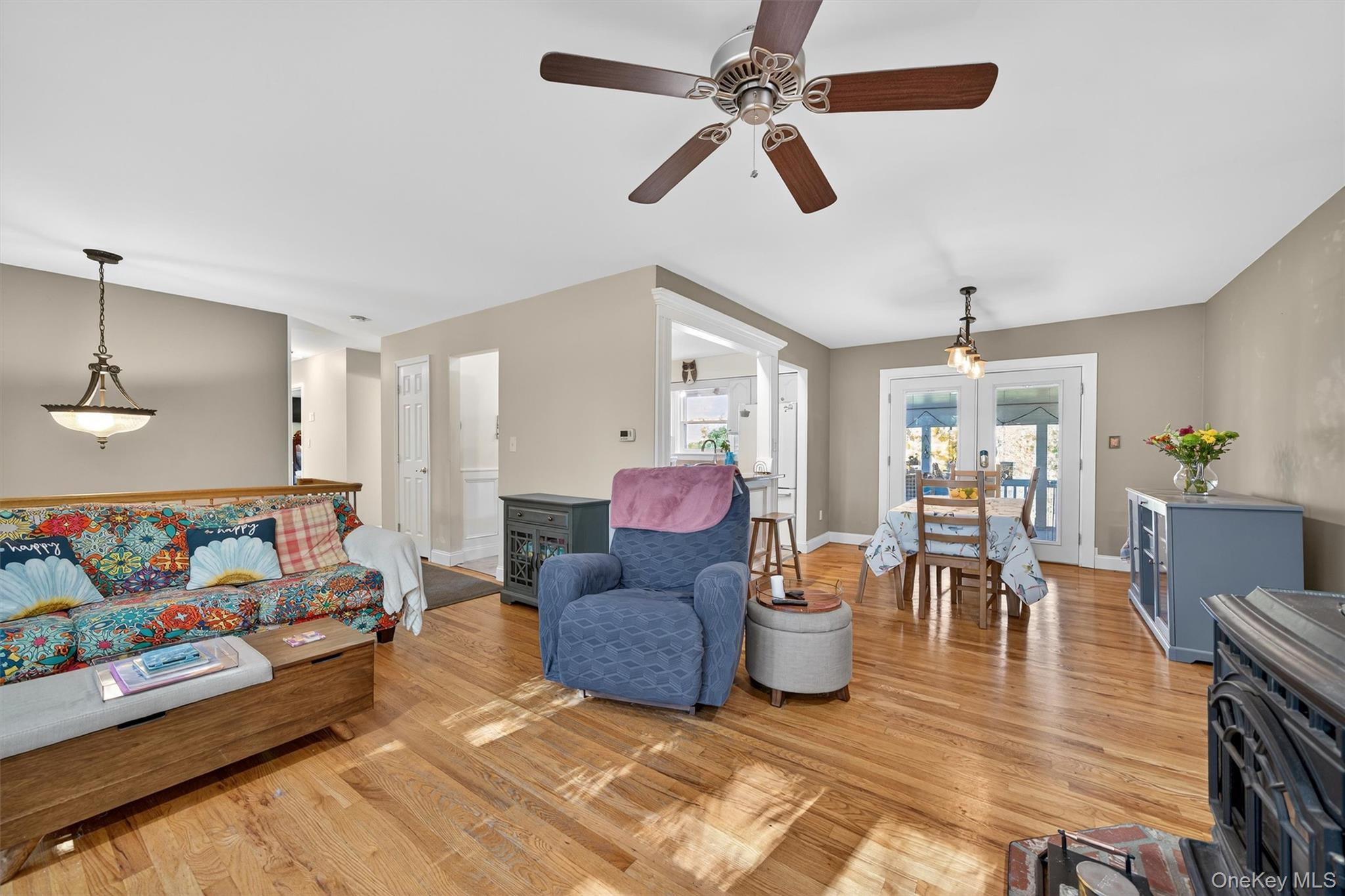 76 Pine Hill Road Highland Mills, NY 10930 - Photo 11 of 41 Living room with light wood-style floors and a ceiling fan