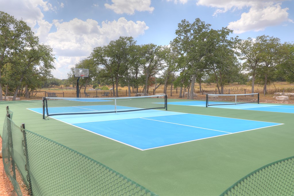 379 Inspiration Loop Comfort, TX 78013 - Photo 22 of 27 a view of a tennis ground with large trees