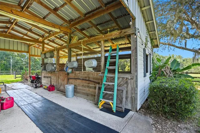 a view of a lake with a house in the background