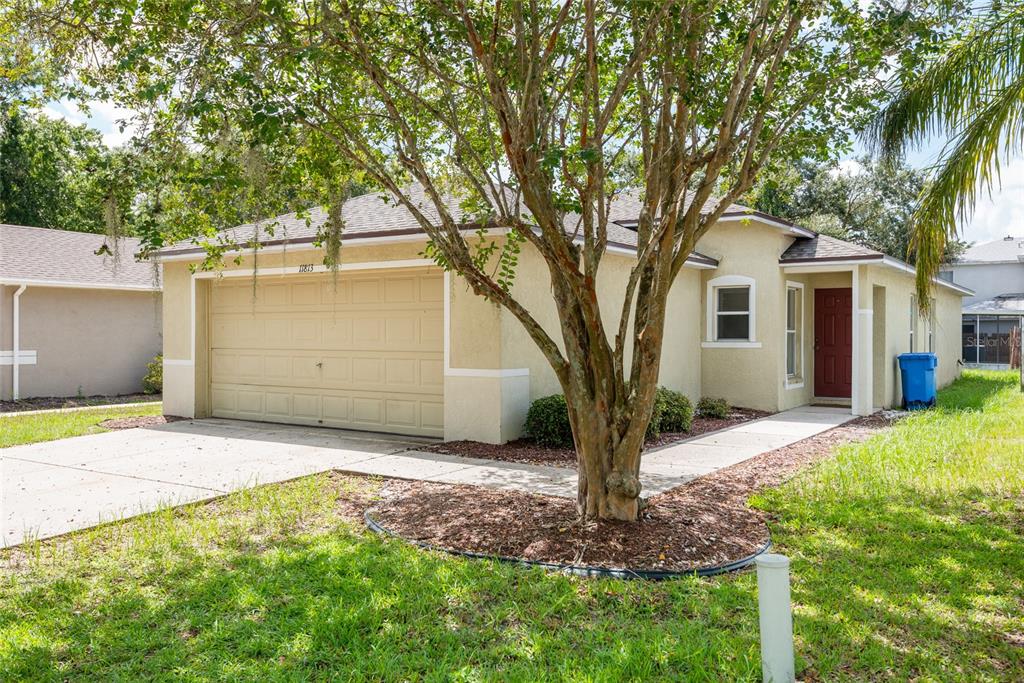 11813 Prickly Pear Way Seffner, FL 33584 - Photo 1 of 21 a front view of a house with a yard and garage