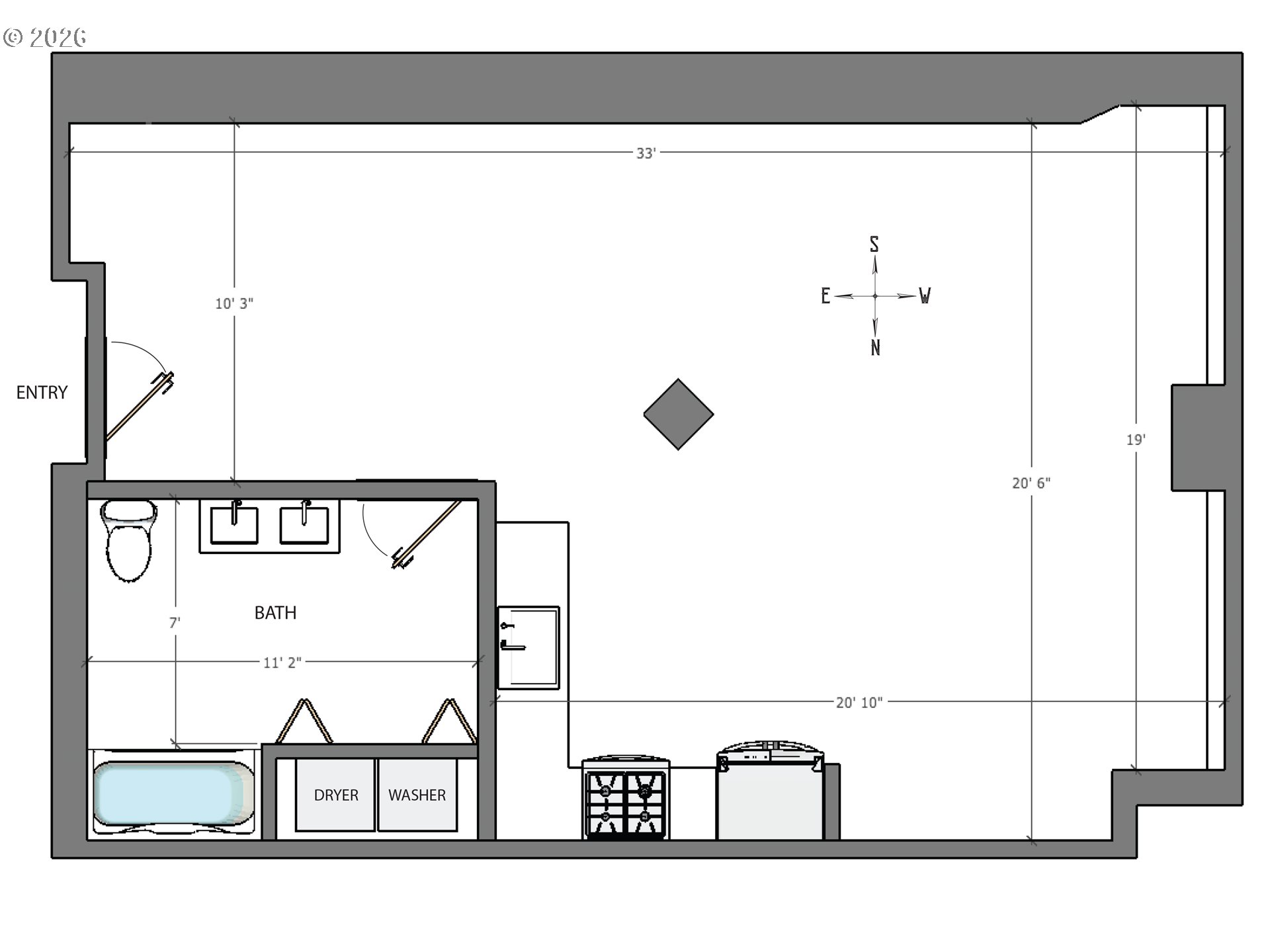 1420 Northwest Lovejoy Street, Unit 417 Portland, OR 97209 - Photo 40 of 40 a picture of a floor plan