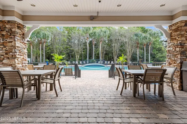 a outdoor space with furniture