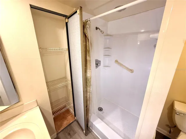 a bathroom with a shower