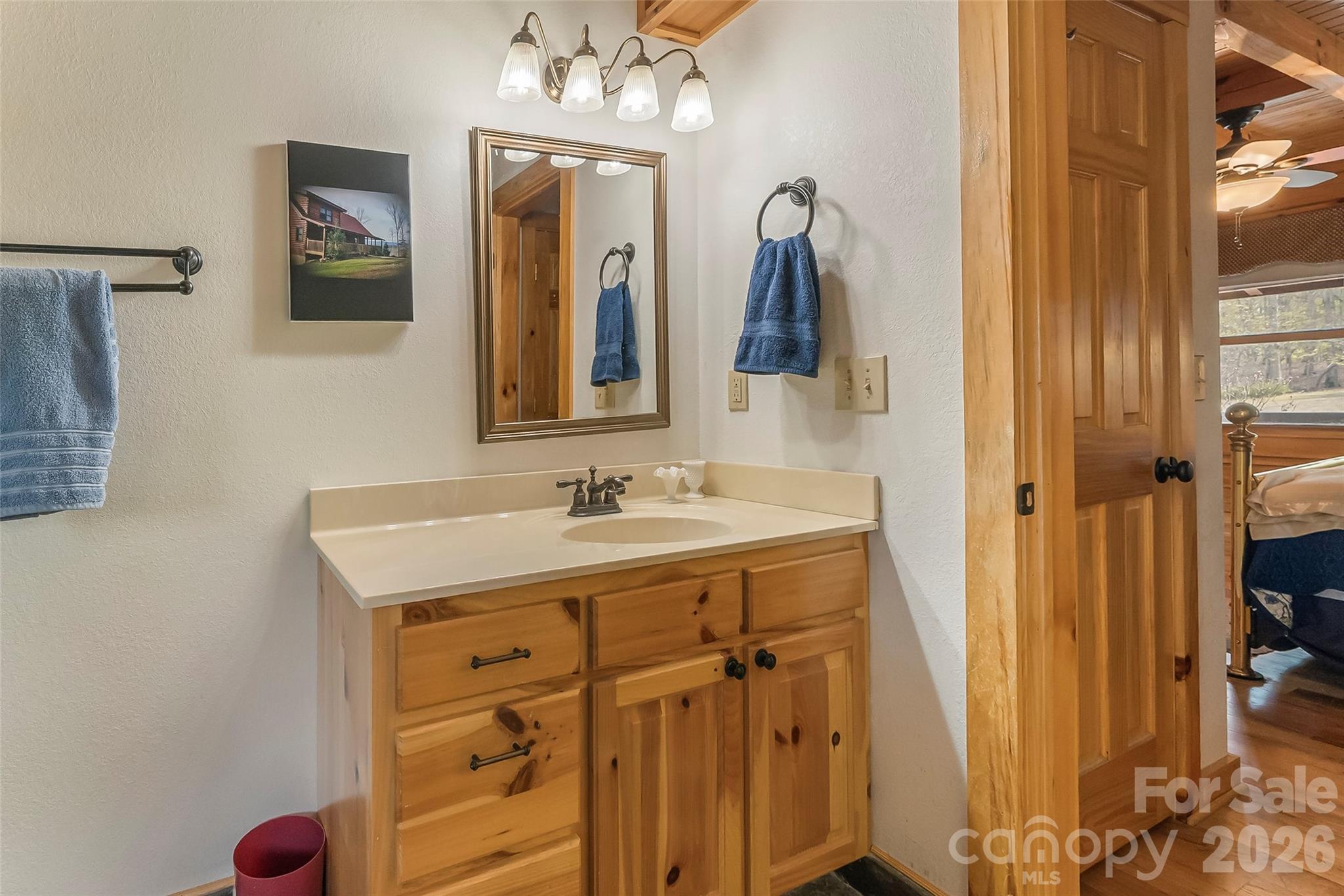 295 Outback Trail, Unit 29 Nebo, NC 28761 - Photo 21 of 46 a bathroom with a sink vanity and mirror