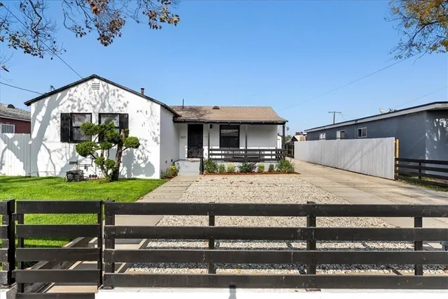 a view of a house with a patio