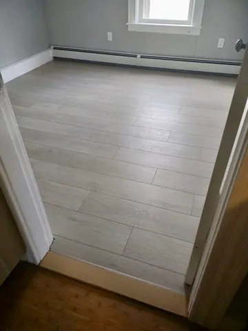 a bathroom with a window