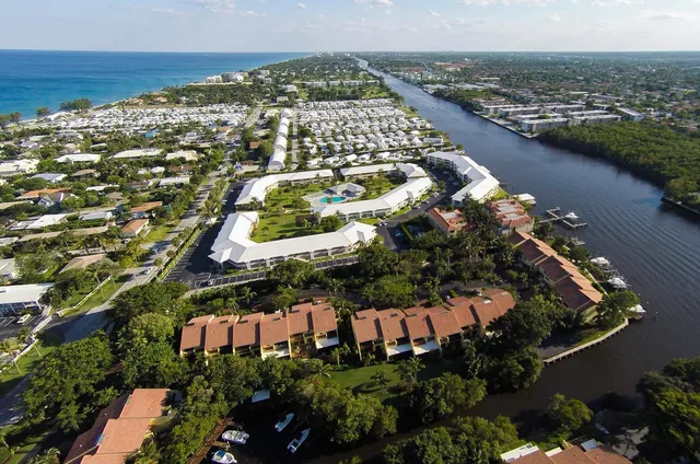 an aerial view of multiple house
