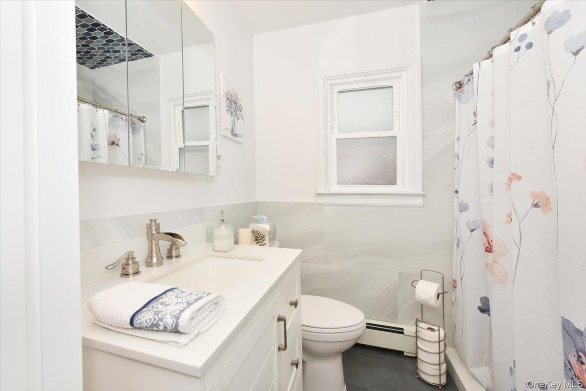 19 Sprague Drive Valley Stream, NY 11580 - Photo 26 of 30 a bathroom with a sink a toilet and shower curtain