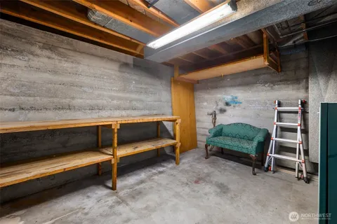 a view of a room with racks