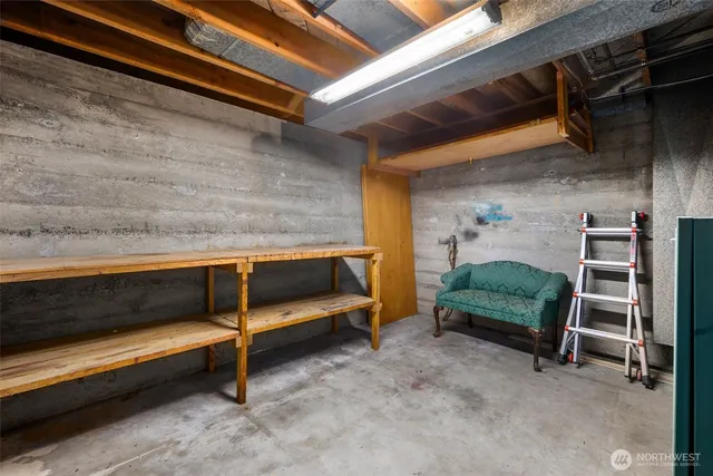 a view of a room with racks