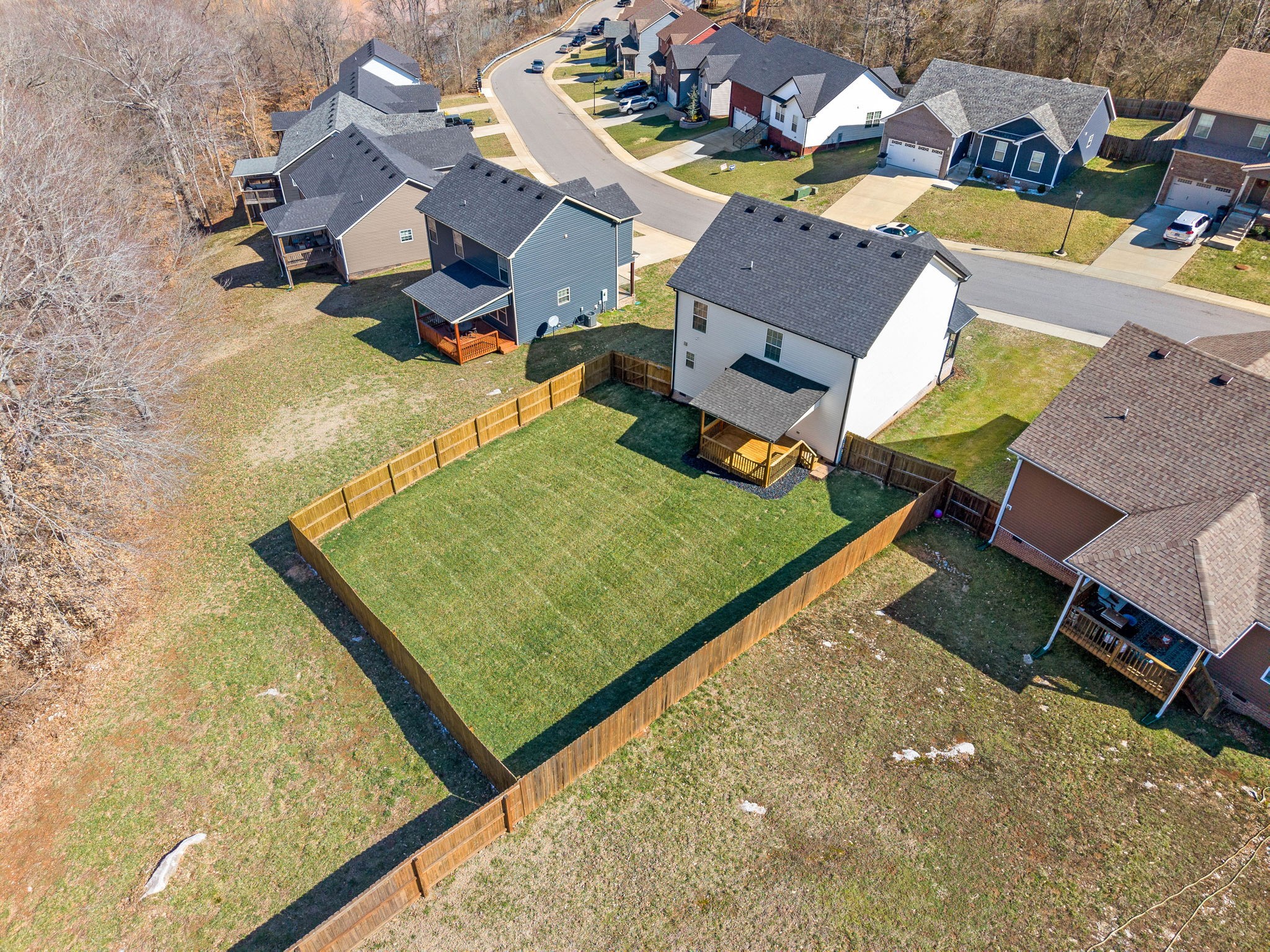 1145 Racker Drive Clarksville, TN 37043 - Photo 37 of 44 an aerial view of a house with a swimming pool