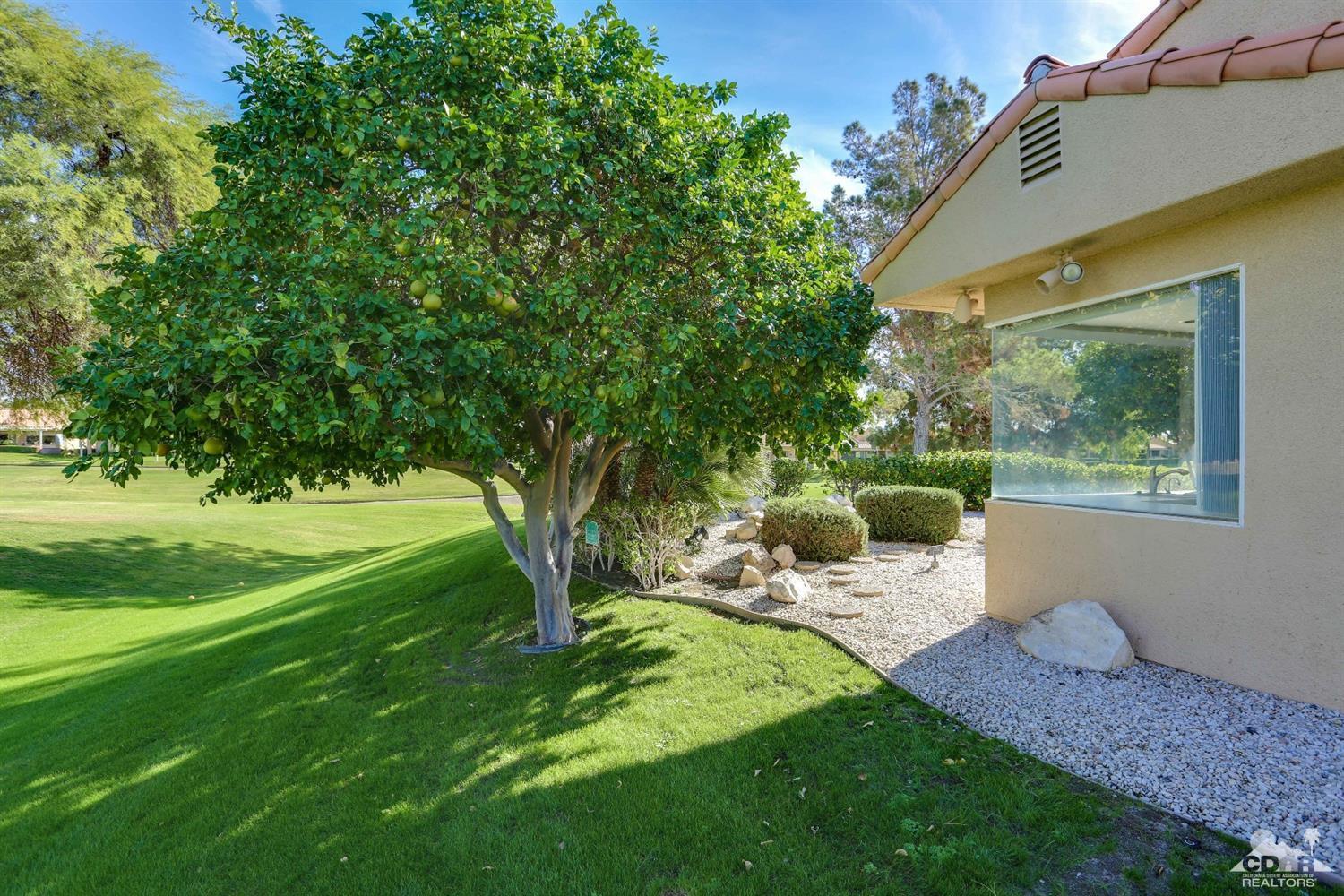 64 Oak Tree Drive Rancho Mirage, CA 92270 - Photo 26 of 31 a view of a house with backyard and sitting area
