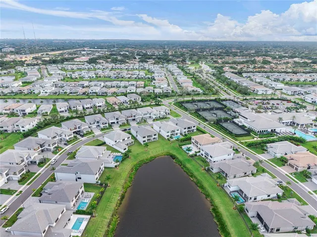 an aerial view of a city with lots of residential buildings