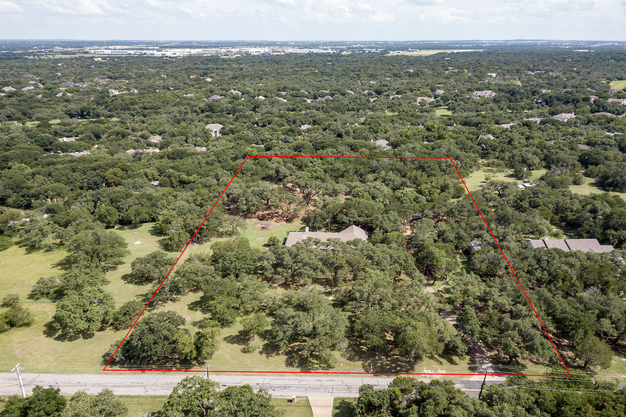 444 Logan Ranch Road Georgetown, TX 78628 - Photo 33 of 36 Aerial view of property's location featuring property boundaries highlighted