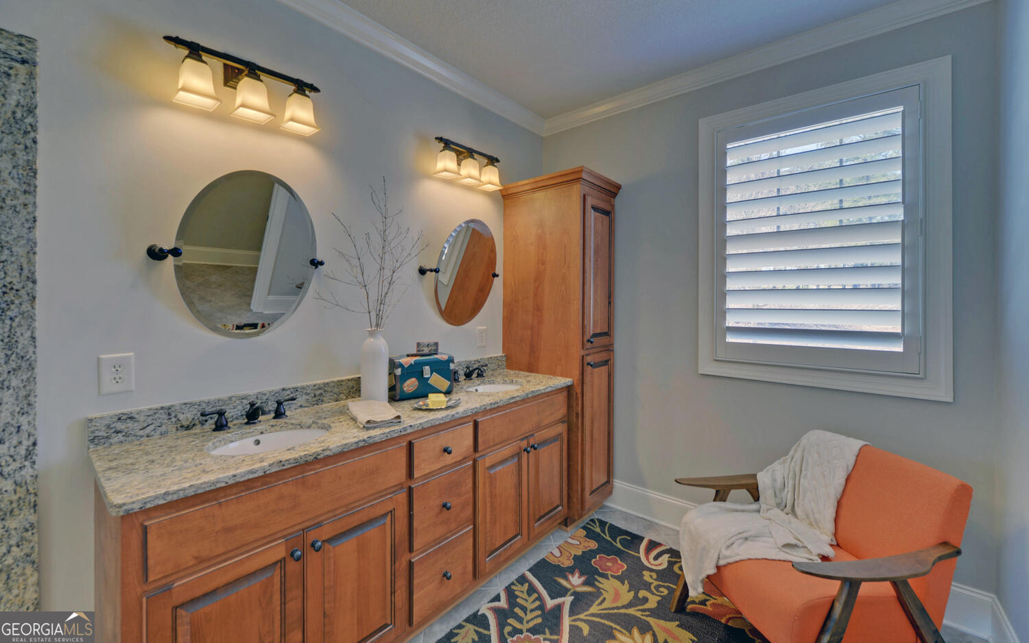 60 Browns Lane Hartwell, GA 30643 - Photo 24 of 89 a bathroom with a granite countertop sink and a mirror