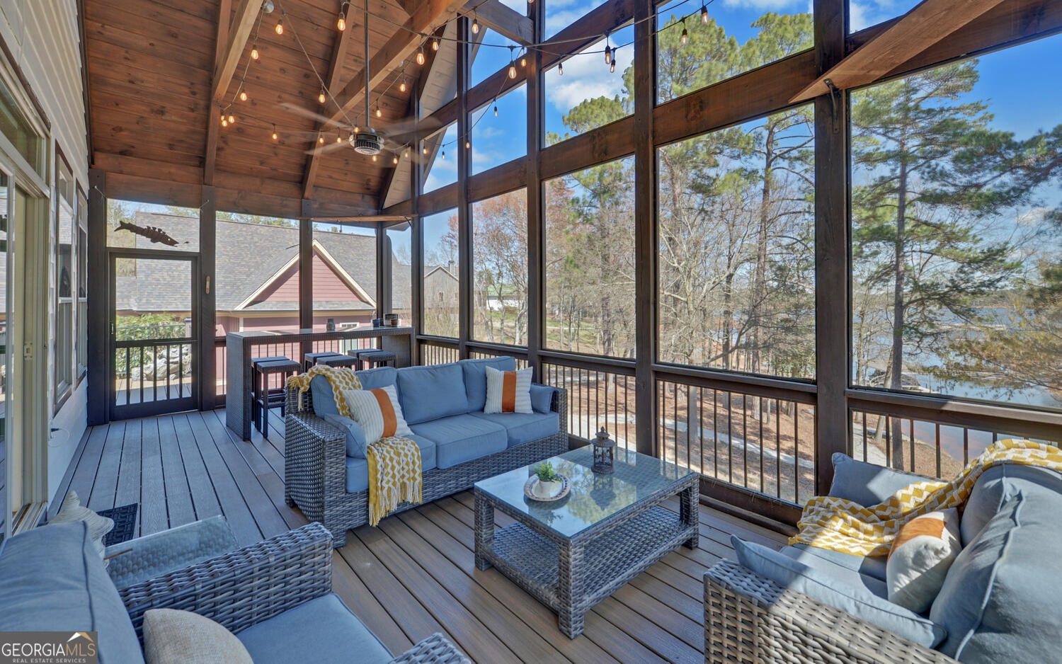 60 Browns Lane Hartwell, GA 30643 - Photo 34 of 89 a living room with furniture and a floor to ceiling window