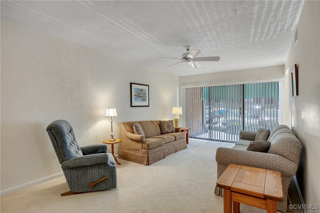 1505 Regency Woods Road, Unit 101 Henrico, VA 23238 - Photo 9 of 25 Living room with sliding doors leading to patio