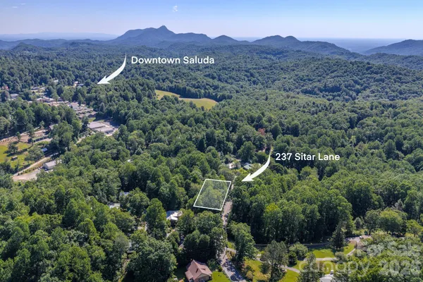 an aerial view of a residential house with mountain view