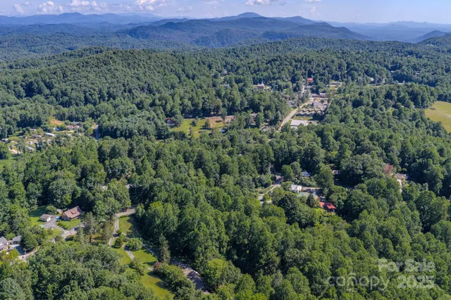 an aerial view of a lush green valley