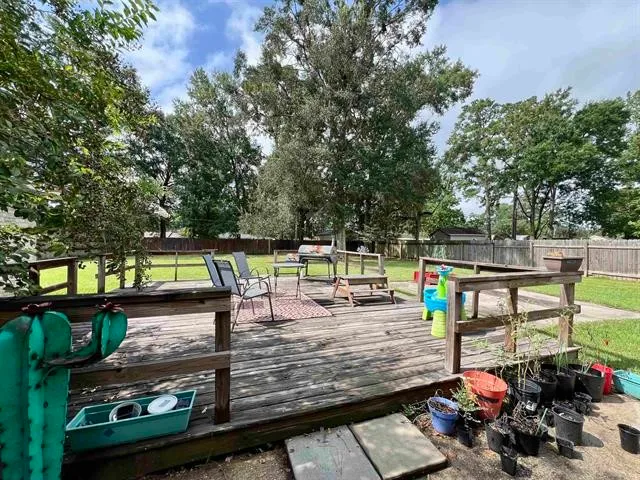a view of a backyard with a patio