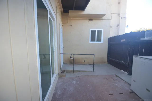 a view of a car parked in the parking lot