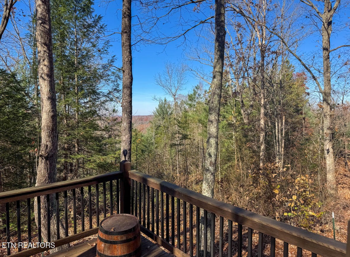 390 John J Smith Road Oneida, TN 37841 - Photo 33 of 56 a view of a balcony with wooden fence