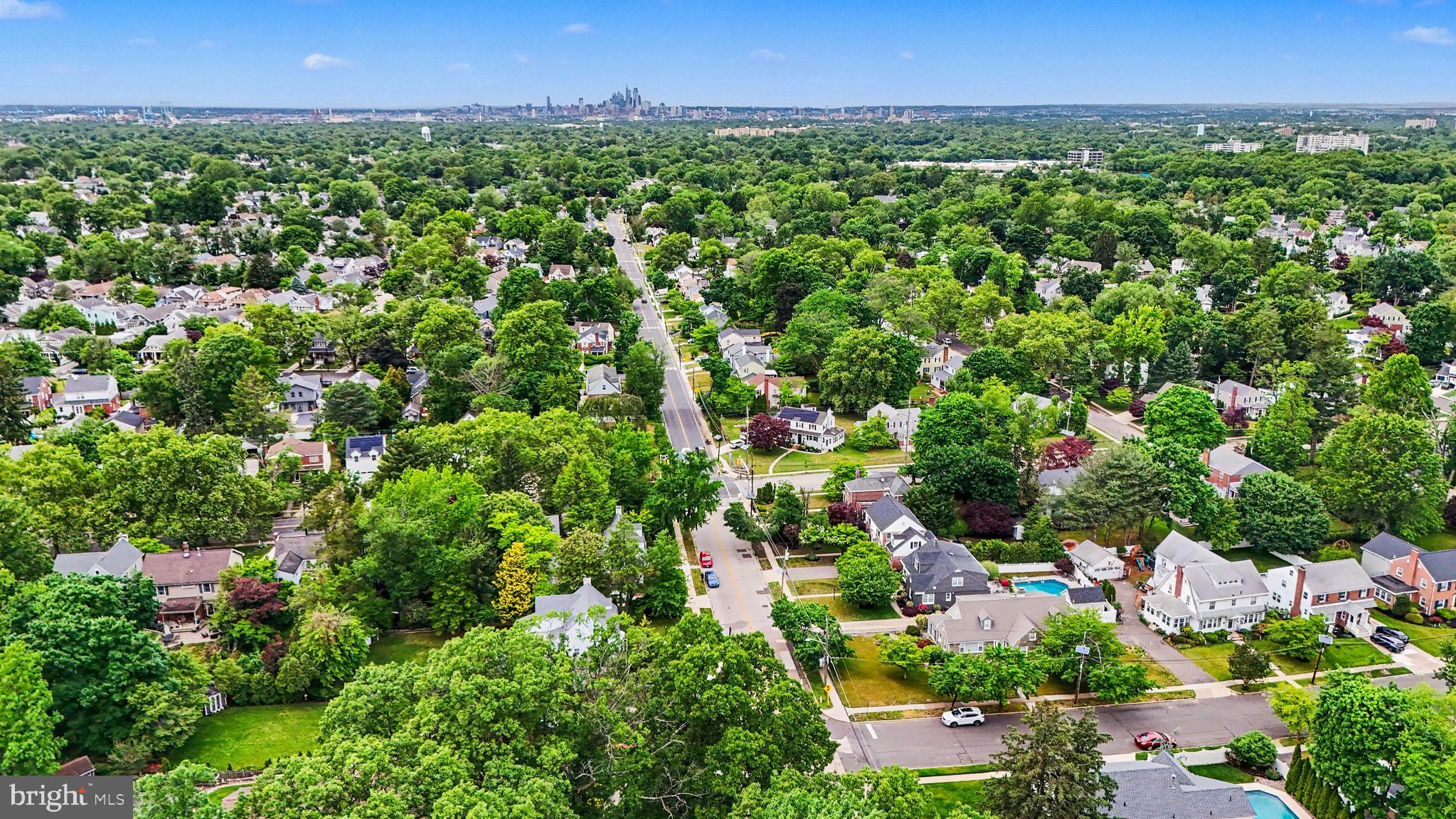 235 Hopkins Road Haddonfield, NJ 08033 - Photo 45 of 47 an aerial view of a city with lots of residential buildings