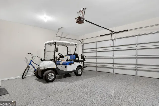 a view of a car in garage