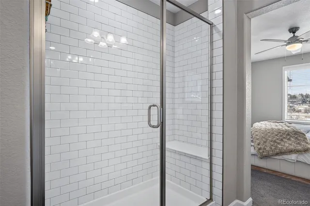 a bathroom with a shower