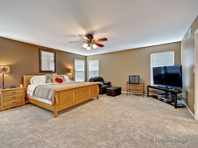 1463 Saddleridge Place Bartlett, IL 60103 - Photo 18 of 27 a bedroom with bed and a flat screen tv