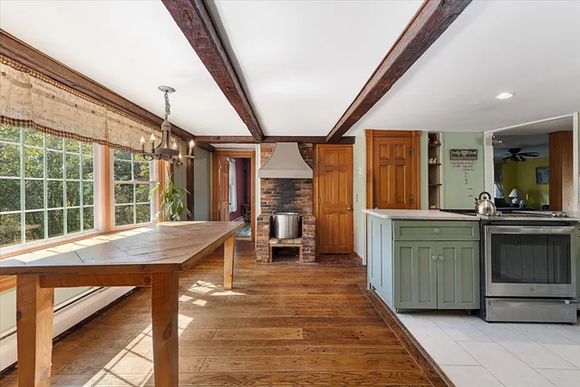a kitchen with sink and window