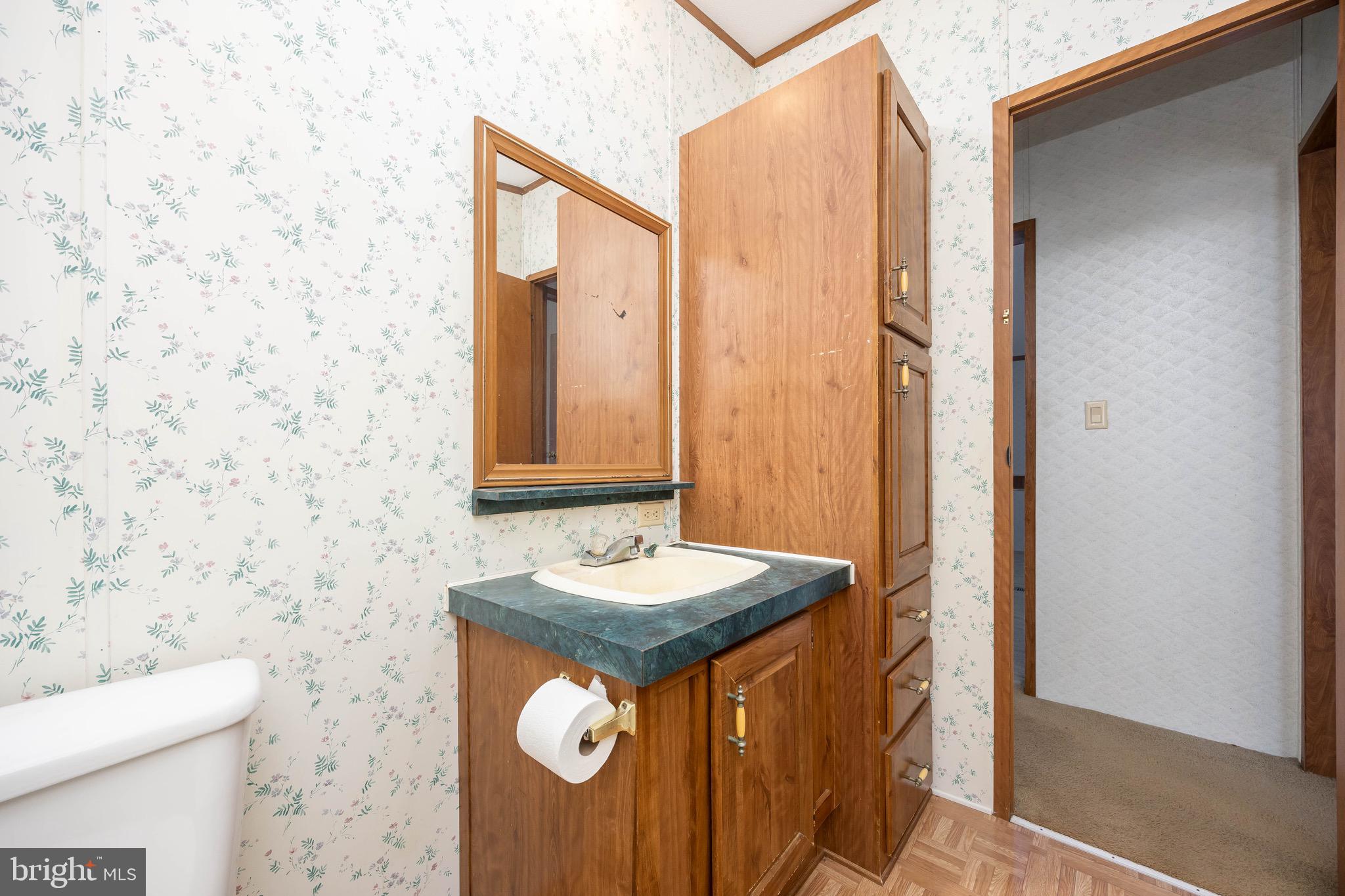 22147 Royal Oak Road Quantico, MD 21856 - Photo 42 of 65 a bathroom with a sink a toilet and mirror