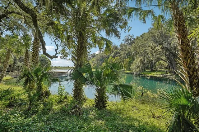 an aerial view of a house with a lake view