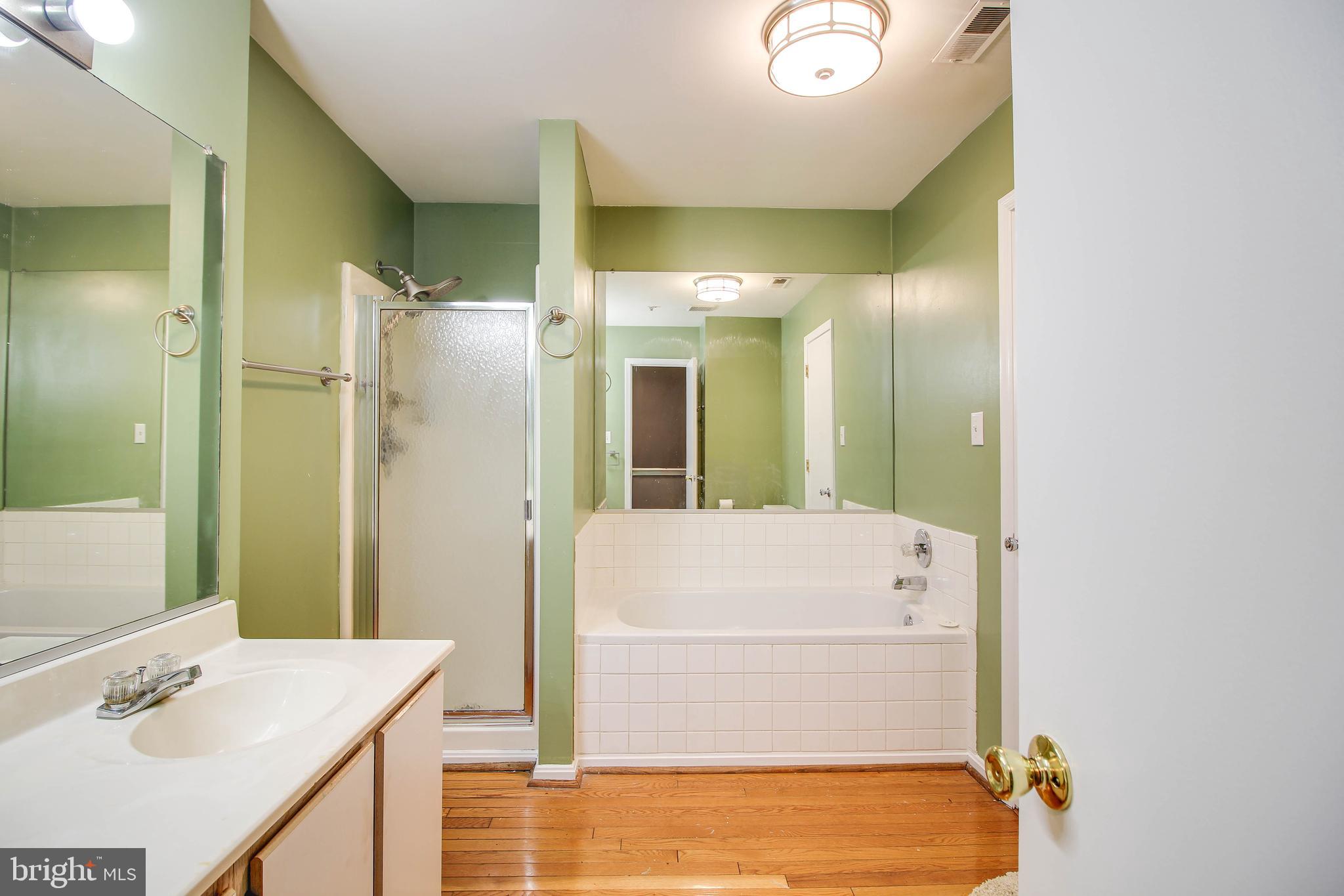 1408 Olmstead Street Curtis Bay, MD 21226 - Photo 15 of 40 a bathroom with a tub shower sink and mirror